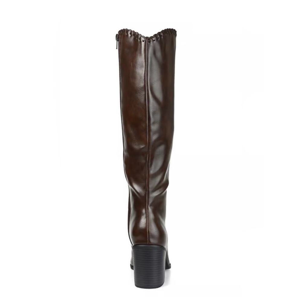 Journee Collection Daria Knee High Western Boots Size 9 XWC (Extra Wide Calf) - Picture 6 of 12